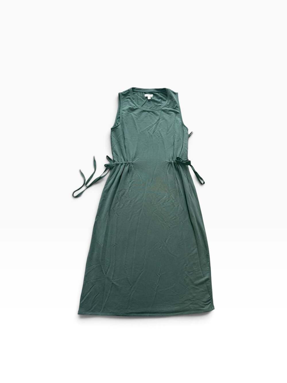 Garnet Hill Sleeveless Dress Green Tencel Spandex